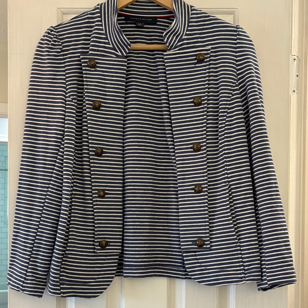 Lauren Ralph Lauren Black and White Striped Blazer